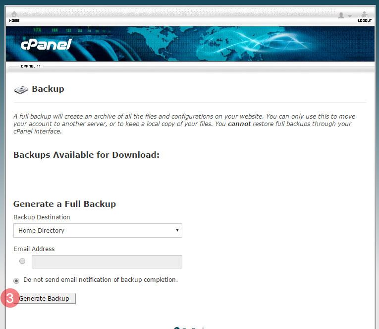 How to backup website using cpanel